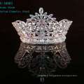 Vente en gros de la nouvelle couronne de strass rhinestone roi tiare pleine couronne circulaire